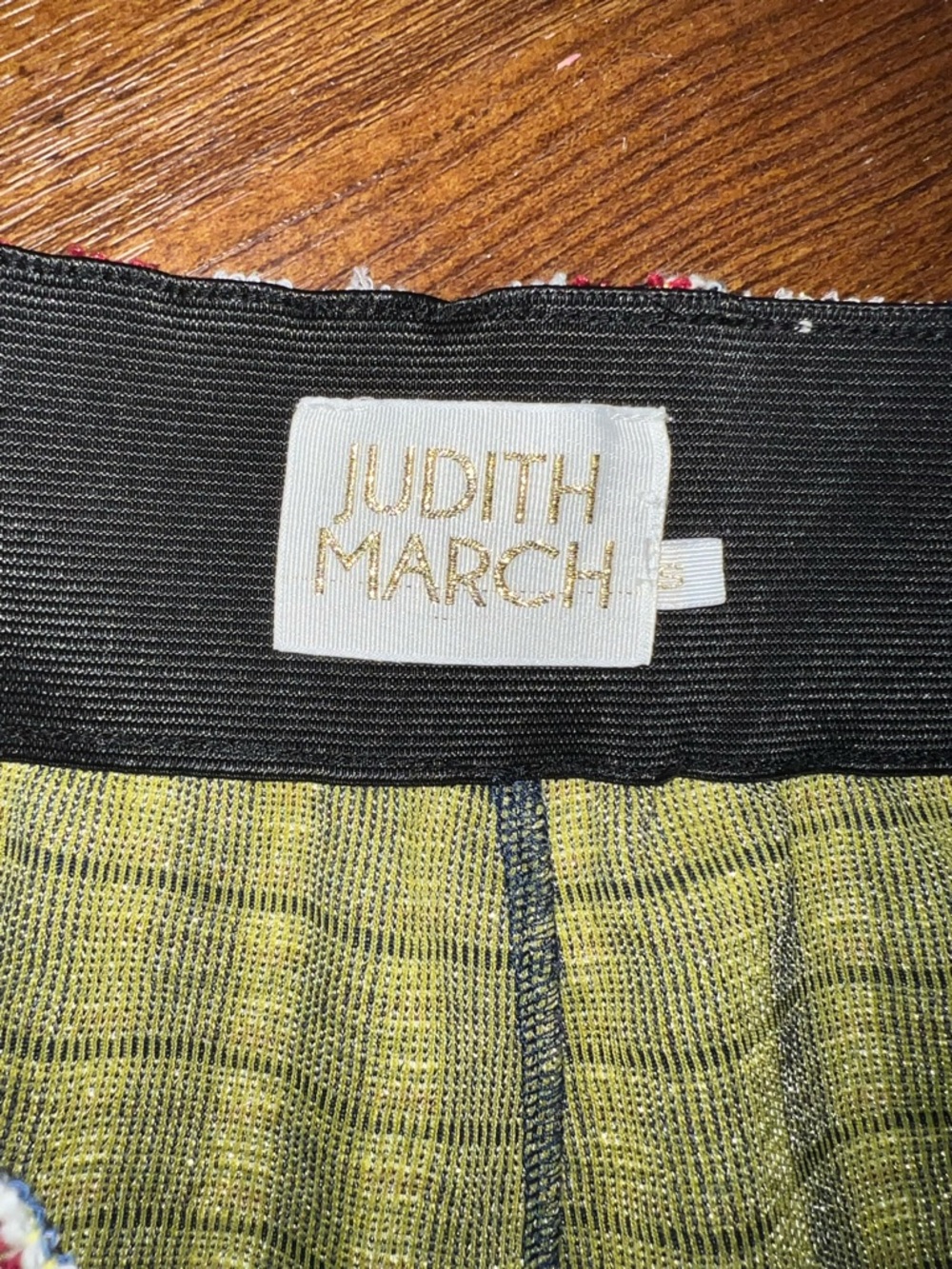 Judith March Retro 70s Tweed Navy Cream Red Plaid Knit Flare Bell Bottoms Size S - Picture 9 of 11